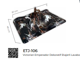 Pure Victorian Emperador Etajerli Lavabo Etj-106 - 2