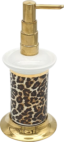 Pure Leopar Pvd Gold takım Üstü Sıvı Sabunluk Kmr-5411