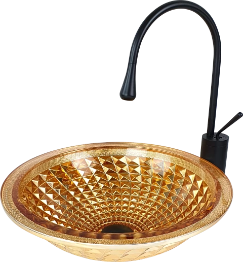 Pure Dekoratif Gold  Cam Lavabo / Y Gls-107