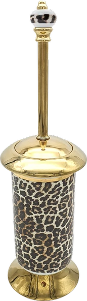 Pure Leopar Pvd Gold Klozet Fırçalık Kmr-5410