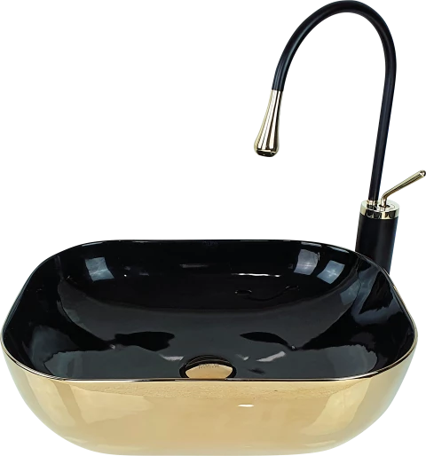 Pure Gold Siyah Tezgah Üstü Çanak Lavabo Gb-525