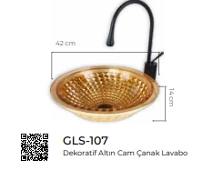 Pure Dekoratif Gold  Cam Lavabo / Y Gls-107 - 2