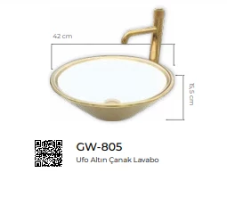 Pure Ufo Gold Tezgah Üstü Çanak Lavabo Gw-805 - 2
