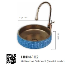 Pure Halikarnas Dekoratif Tezgah Üstü Çanak Lavabo Hnm-102 - 2