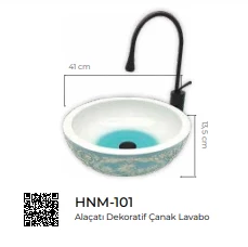Pure Alaçatı Dekoratif Tezgah Üstü Çanak Lavabo Hnm-101 - 2
