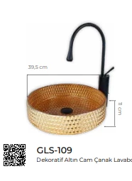 Pure Dekoratif Gold  Cam Lavabo / D Gls-109 - 2