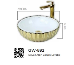 Pure Gold Beyaz Tezgah Üstü Çanak Lavabo Gw-892 - 2