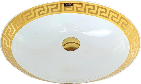 Pure Paris Gold Desenli Hilton Lavabo Tr-118