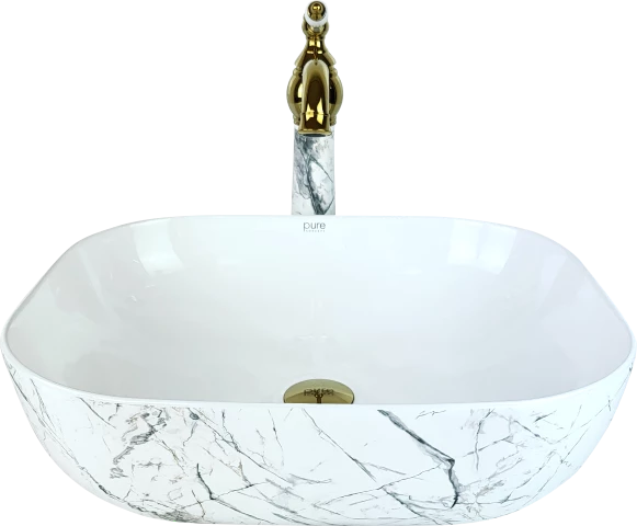 Pure Sharp Calacatta Tezgah Üstü Çanak Lavabo Tr-119
