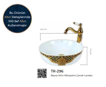 Pure White Gold Kleopatra Çanak Lavabo Tr-296 - 2