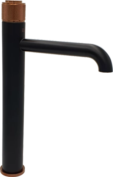 Pure Stil Mat Siyah Bronz Tezgah Üstü Çanak Lavabo Armatürü Sty-104