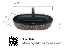 Pure Marble Siyah Bronz Tezgah Üstü Çanak Lavabo Tr-114 - 2
