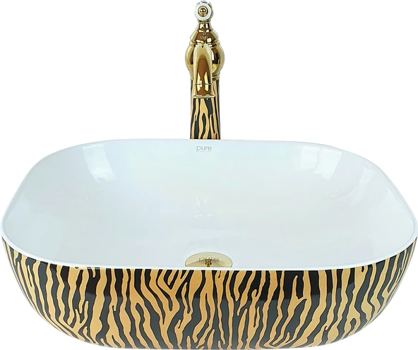 Pure Tiger Gold Zebra Tezgah Üstü Çanak Lavabo Tr-107