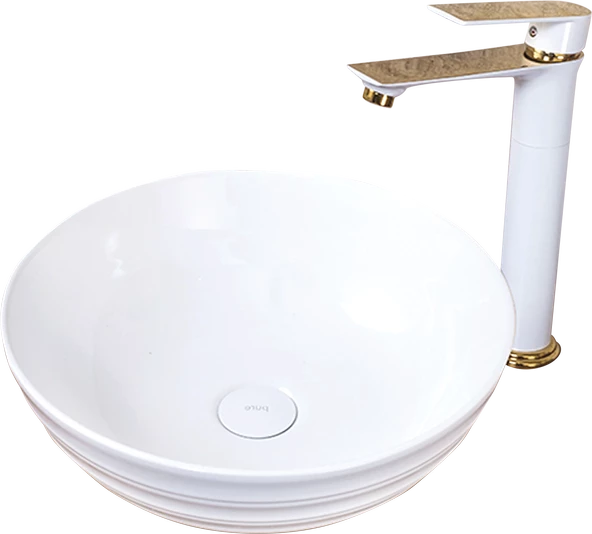 Pure Beyaz Tezgah Üstü Çanak Lavabo W-807 - 2