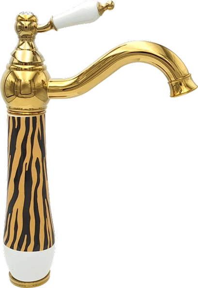 Pure Tiger Gold Zebra Tezgah Üstü Çanak Lavabo Armatürü Wg-222