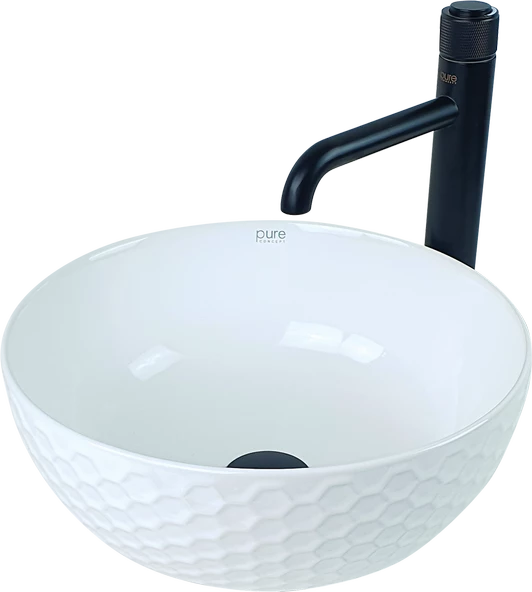 Pure Beyaz Tezgah Üstü Çanak Lavabo W-288 - 2