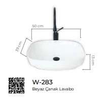 Pure Beyaz Tezgah Üstü Çanak Lavabo W-283 - 2