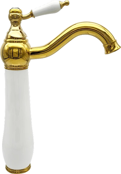 Pure Beyaz Gold Tezgah Üstü Çanak Lavabo Armatürü Wg-218