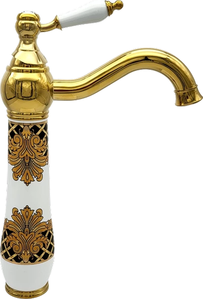 Pure White Gold Kleopatra Tezgah Üstü Çanak Lavabo Armatürü Wg-296