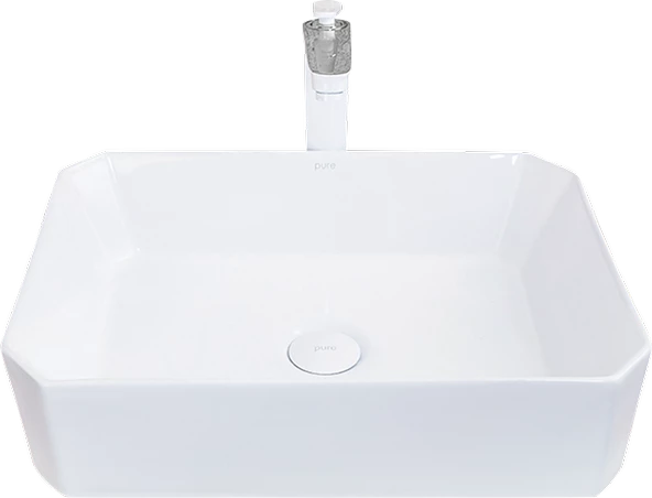 Pure Beyaz Tezgah Üstü Çanak Lavabo W-402