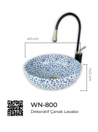 Pure Dekoratif Tezgah Üstü Çanak Lavabo Wn-800 - 2