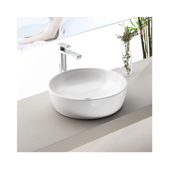 Cerastyle Turkuaz One Tezgah Üstü Lavabo 46 Cm (B.Deliksiz) - 2