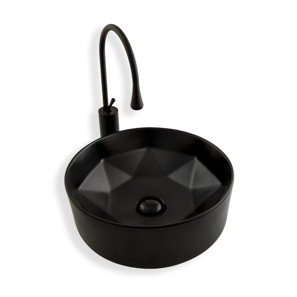 Lena Tezgah Üstü Lavabo Sıyah E-2112S