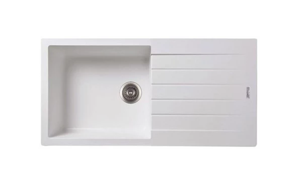 Gradde Beyaz Tek Göz Granit Eviye 50X100 Cm