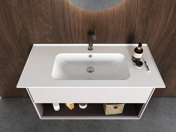 Cerastyle Turkuaz Blue Etajerli Lavabo 65*47 Cm - 3