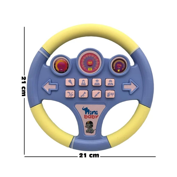 Erdem Oyuncak Nini Baby Direksiyon Eğitici Sesli Müzikli 21*21 cm 8 Tuşlu Oyuncak Direksiyon - 7
