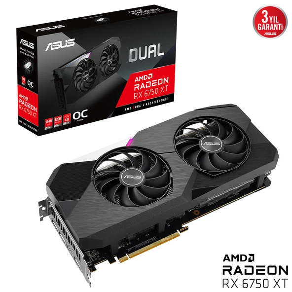 ASUS DUAL-RX6750XT-O12G 12GB GDDR6 HDMI DP 192BİT - 6