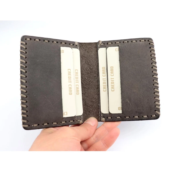 Vintage Görünümlü Gerçek Deri Erkek Kartlık Anahtarlık Set - 4