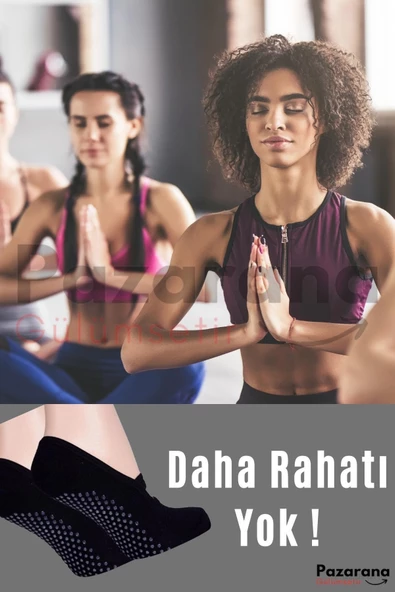 3 Lü Paket Kaydırmaz Bayan Dans Pilates Ve Yoga Çorabı Kadın Çorabı Bayan Çorabı Babet - 8