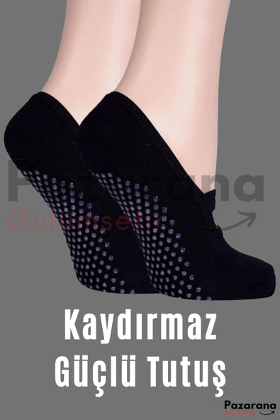 3 Lü Paket Kaydırmaz Bayan Dans Pilates Ve Yoga Çorabı Kadın Çorabı Bayan Çorabı Babet - 3
