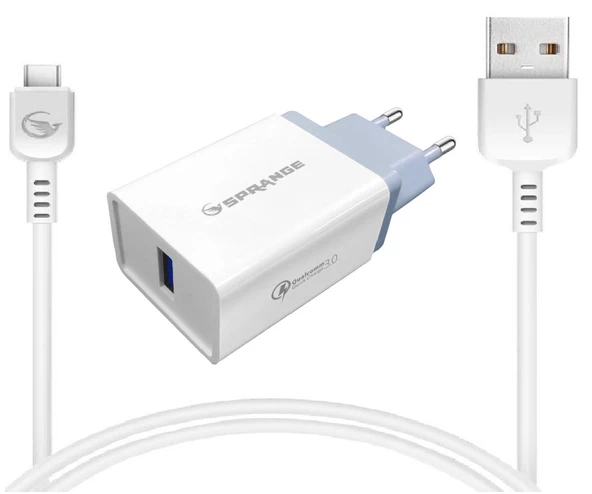 Sprange T30 18W 3A Type-C Usb-A Başlık  Data & Şarj Usb Kablo