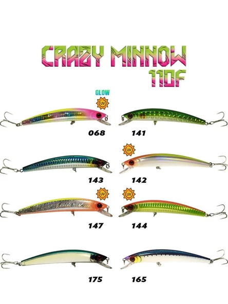 Fujin Crazy Minnow 110F 12 Gr Maket Balık