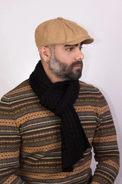 Kışlık Erkek Peaky Blinders İngiliz Driver Kasket Camel 7404 - 3