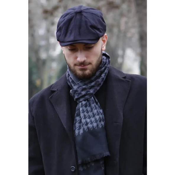 Kışlık Erkek Peaky Blinders İngiliz Driver Kasket Lacivert 7404 - Resim 2