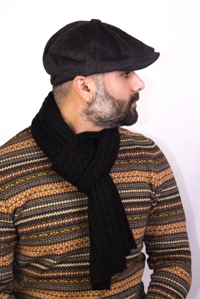 Erkek İngiliz Driver Kasket Füme Parlak NC 7404 - Resim 2