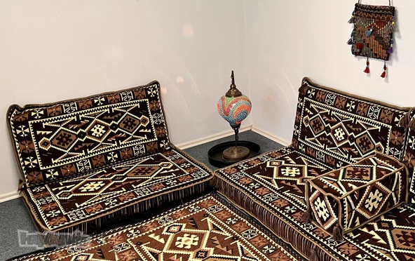 Shark Anatolia Anadolu Şark Köşesi Tekli Sedir Takımı Kahve - Resim 6