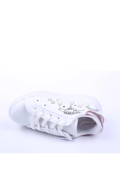Sema Kids 547 Kız Çocuk Beyaz Sneaker Spor Ayakkabı - 4