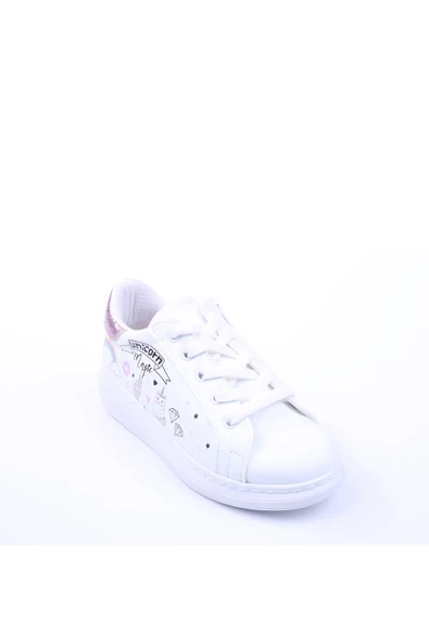 Sema Kids 547 Kız Çocuk Beyaz Sneaker Spor Ayakkabı - 1