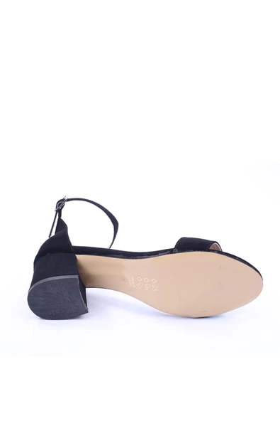 Ceylan 1553 Kadın 5 Cm Topuk Tek Bant Süet Sandalet - 9
