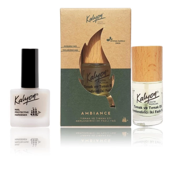 Kalyon Tırnak Sertleştirici+Kalyon Bitkisel Tırnak ve Tırnak Eti Nemlendirici İki Fazlı Yağ 11 Ml