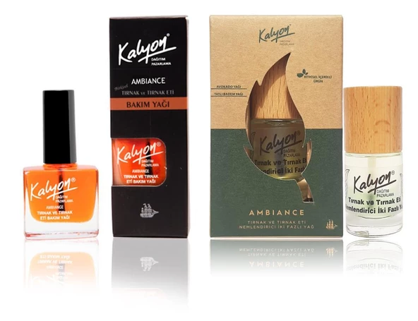 Kalyon Tırnak Bakım Yağı+Kalyon Bitkisel Tırnak ve Tırnak Eti Nemlendirici İki Fazlı Yağ 11 Ml