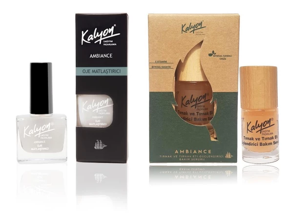 Kalyon Oje Matlaştırıcı+Kalyon Bitkisel Tırnak ve Tırnak Eti Güçlendirici Bakım Serumu 11 Ml ürün görseli 1