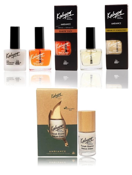 Kalyon Tırnak Sertleştirici+Bakım Yağı+Et Temizleyici+Kalyon Bitkisel Tırnak Onarıcı Bakım Cilası 11 Ml ürün görseli