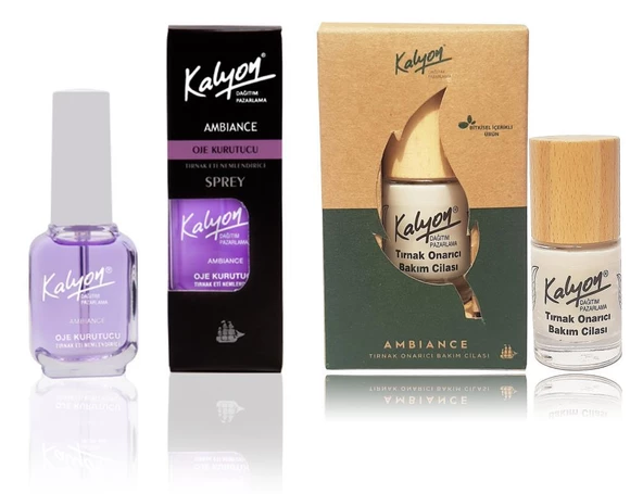 Kalyon Oje Kurutucu Sprey+Kalyon Bitkisel Tırnak Onarıcı Bakım Cilası 11 Ml ürün görseli