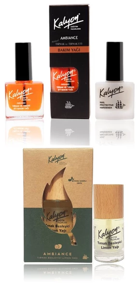 Kalyon Tırnak Sertleştirici+Bakım Yağı+Kalyon Bitkisel Tırnak Besleyici Limon Yağı 11 Ml