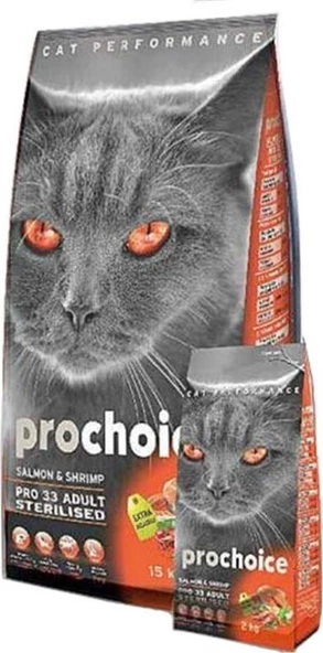 Prochoice Pro 33 Sterilised Somonlu ve Karidesli Kısırlaştırılmış Yetişkin Kedi Maması 15 KG - 2